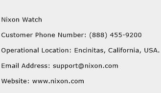 Nixon Watch Phone Number Customer Service