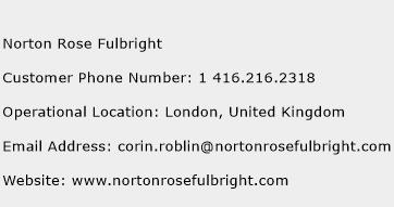 Norton Rose Fulbright Phone Number Customer Service