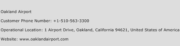 Oakland Airport Phone Number Customer Service