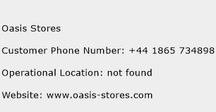 Oasis Stores Phone Number Customer Service