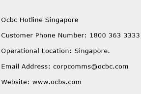 Ocbc Hotline Singapore Phone Number Customer Service