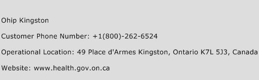 Ohip Kingston Phone Number Customer Service