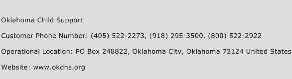 Oklahoma Child Support Phone Number Customer Service