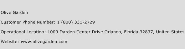 Olive Garden Phone Number Customer Service