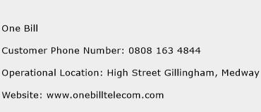 One Bill Phone Number Customer Service