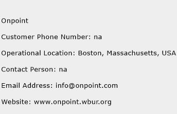 Onpoint Phone Number Customer Service