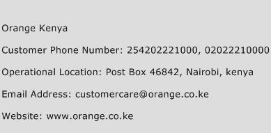Orange Kenya Phone Number Customer Service