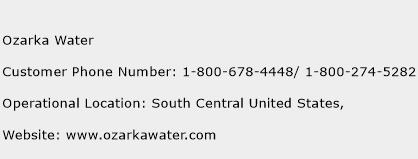 Ozarka Water Phone Number Customer Service
