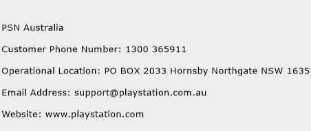 PSN Australia Phone Number Customer Service