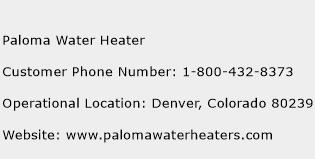 Paloma Water Heater Phone Number Customer Service