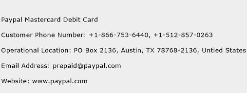Paypal Mastercard Debit Card Phone Number Customer Service