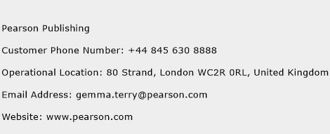 Pearson Publishing Phone Number Customer Service