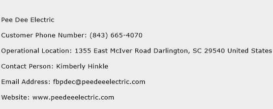 Pee Dee Electric Phone Number Customer Service