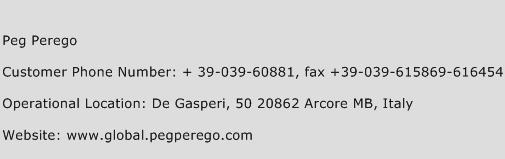 Peg Perego Phone Number Customer Service