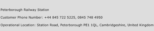 Peterborough Railway Station Phone Number Customer Service