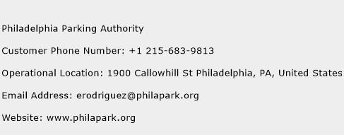 Philadelphia Parking Authority Phone Number Customer Service