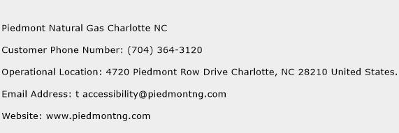 Piedmont Natural Gas Charlotte NC Phone Number Customer Service