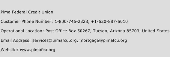 Pima Federal Credit Union Phone Number Customer Service