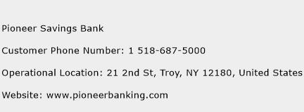 Pioneer Savings Bank Phone Number Customer Service
