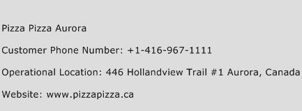 Pizza Pizza Aurora Phone Number Customer Service