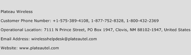 Plateau Wireless Phone Number Customer Service