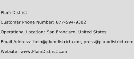 Plum District Phone Number Customer Service