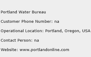 Portland Water Bureau Phone Number Customer Service