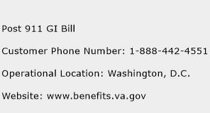 Post 911 GI Bill Phone Number Customer Service