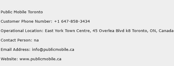 Public Mobile Toronto Phone Number Customer Service