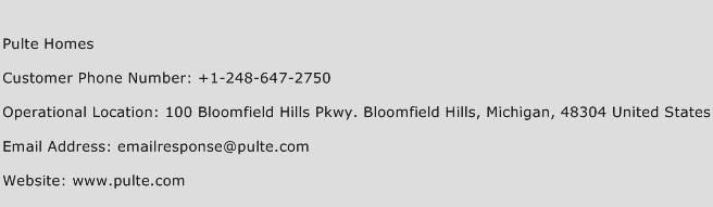 Pulte Homes Phone Number Customer Service