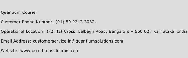 Quantium Courier Phone Number Customer Service