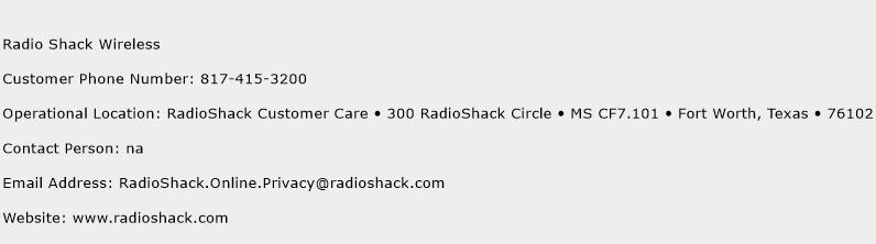 Radio Shack Wireless Phone Number Customer Service