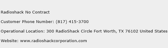 Radioshack No Contract Phone Number Customer Service