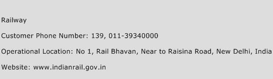 Railway Phone Number Customer Service