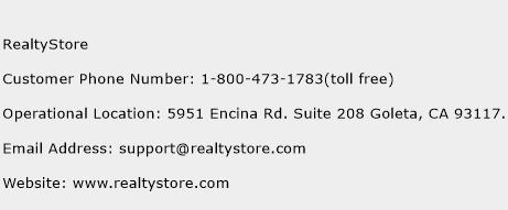 RealtyStore Phone Number Customer Service