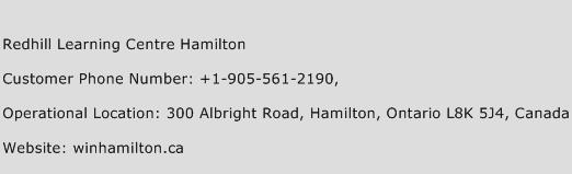 Redhill Learning Centre Hamilton Phone Number Customer Service