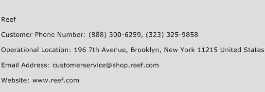 Reef Phone Number Customer Service