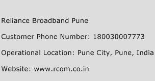 Reliance Broadband Pune Phone Number Customer Service