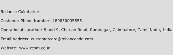Reliance Coimbatore Phone Number Customer Service
