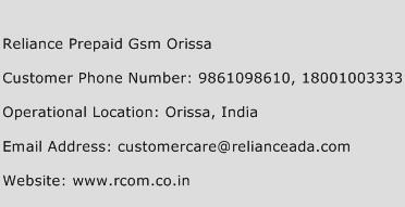 Reliance Prepaid Gsm Orissa Phone Number Customer Service