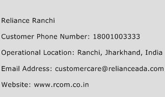 Reliance Ranchi Phone Number Customer Service