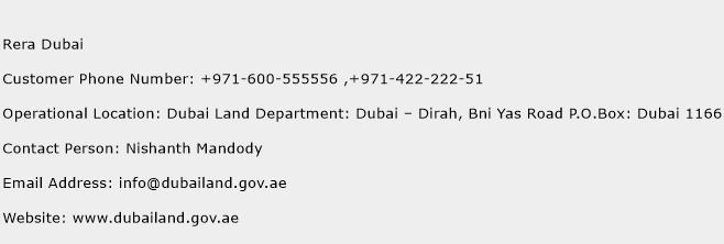 Rera Dubai Phone Number Customer Service