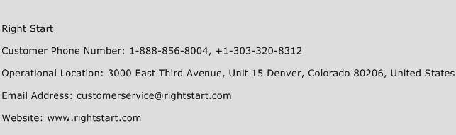 Right Start Phone Number Customer Service