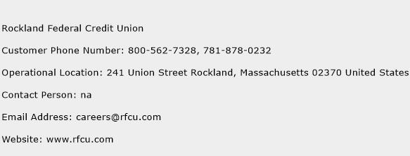 Rockland Federal Credit Union Phone Number Customer Service