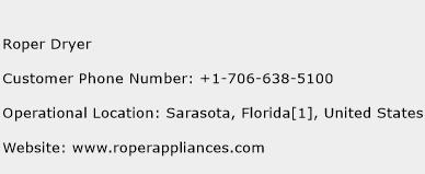 Roper Dryer Phone Number Customer Service