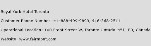 Royal York Hotel Toronto Phone Number Customer Service