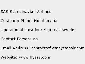 SAS Scandinavian Airlines Phone Number Customer Service