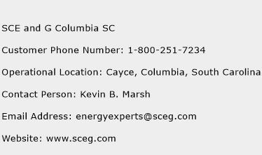 SCE and G Columbia SC Phone Number Customer Service