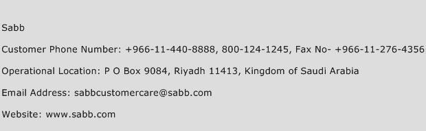 Sabb Phone Number Customer Service