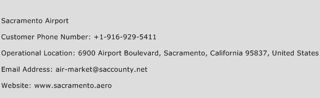 Sacramento Airport Phone Number Customer Service